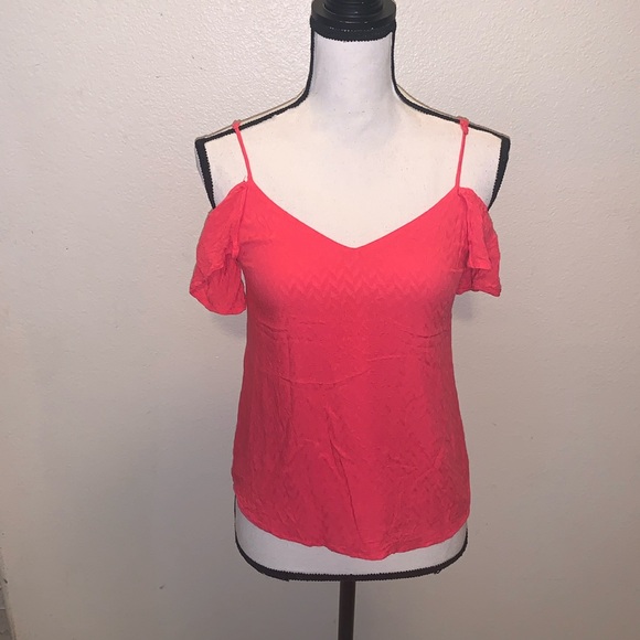 Candie’s Pink cami off shoulder v-neck crop top - Picture 1 of 9